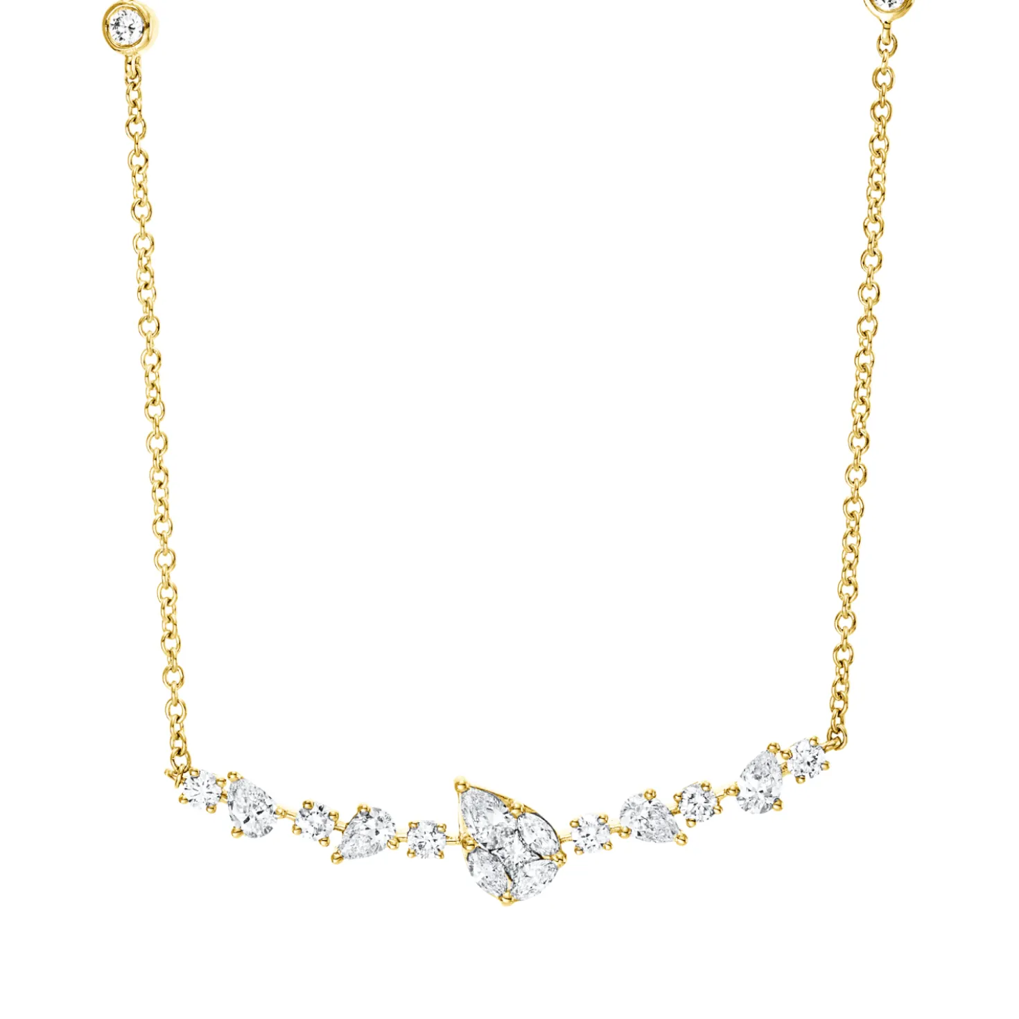 Collier aus 750 Gold Gelbgold 19 Diamanten 0,78ct L:45,7cm