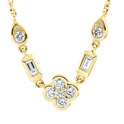 Collier aus 750 Gold Gelbgold 11 Diamanten 0,33ct L:45,7cm