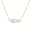 Collier aus 750 Gold Gelbgold 7 Diamanten 0,34ct TW-SI L:45cm