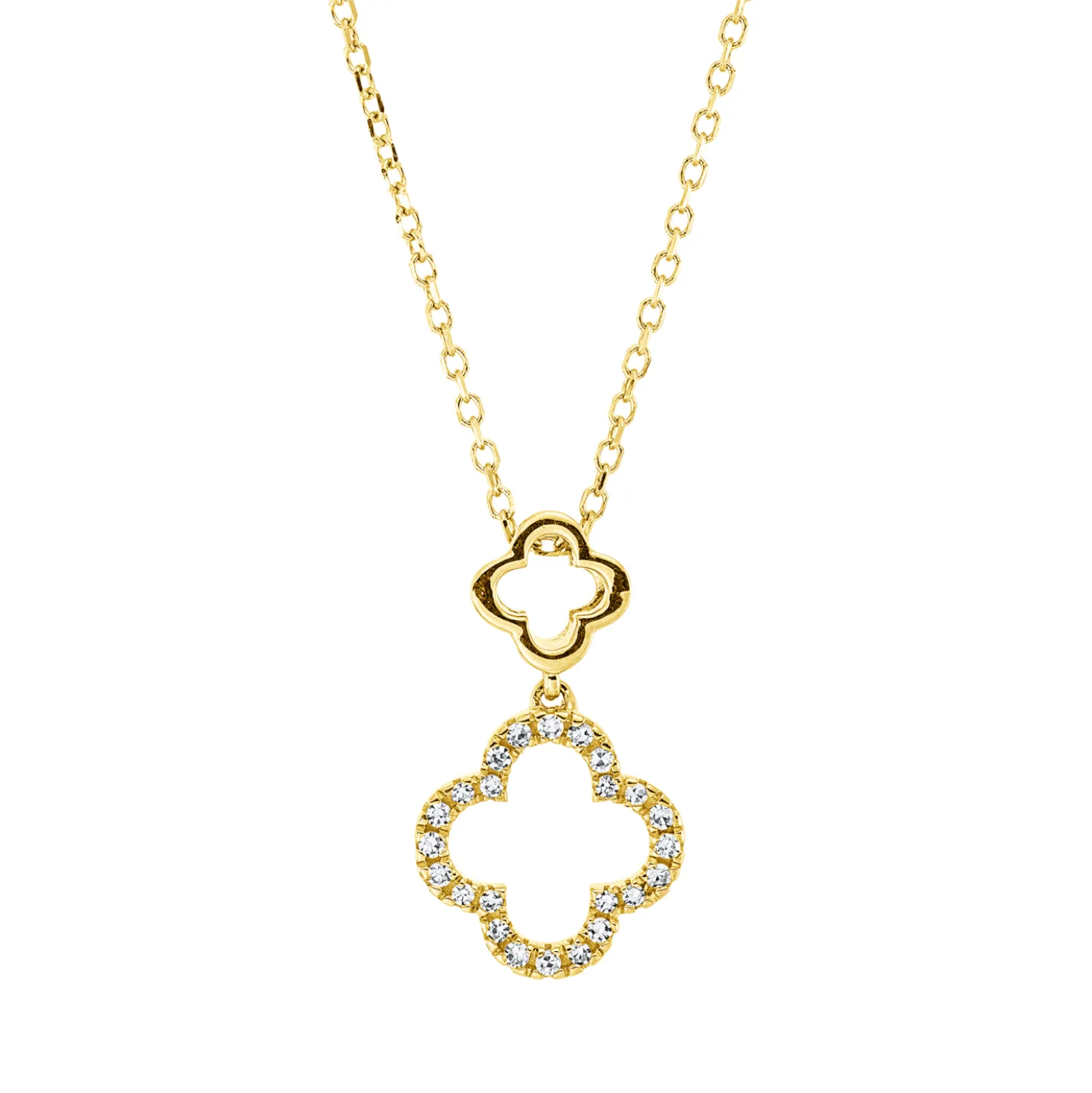Collier aus 750 Gold Gelbgold 24 Diamanten 0,07ct TW-SI L:45cm