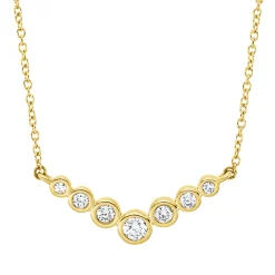 Collier aus 750 Gold Gelbgold 7 Diamanten 0,19ct TW-SI L:42cm