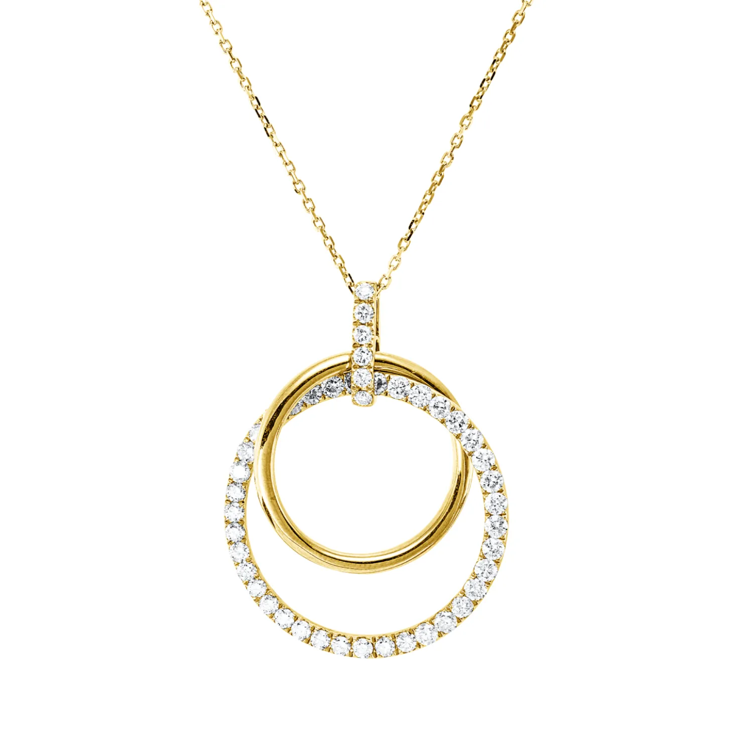 Collier aus 750 Gold Gelbgold 44 Diamanten 1,15ct TW-SI L:46cm
