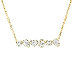 Collier aus 750 Gold Gelbgold 49 Diamanten 1,17ct TW-SI L:40,6cm