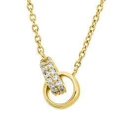 Collier aus 750 Gold Gelbgold 26 Diamanten 0,08ct TW-SI L:45cm