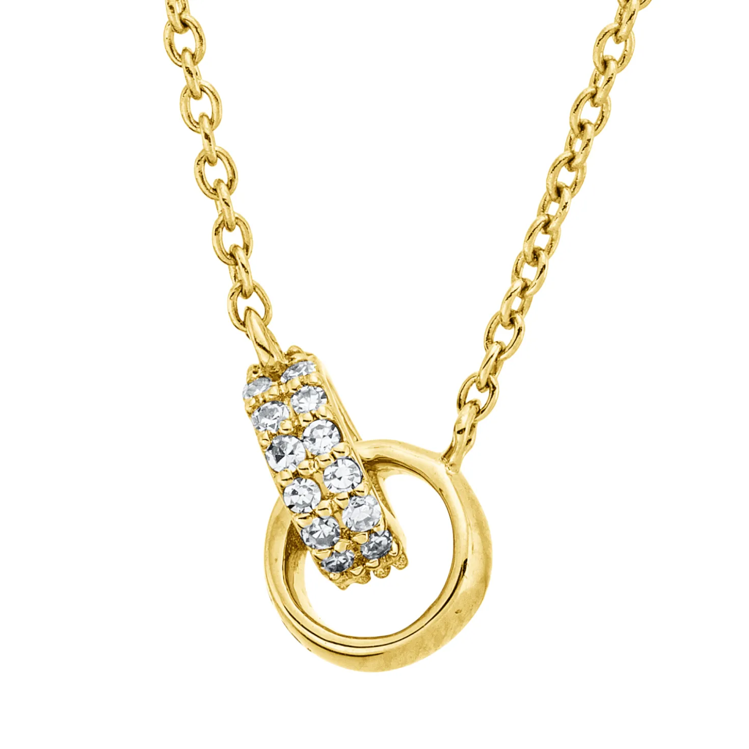 Collier aus 750 Gold Gelbgold 26 Diamanten 0,08ct TW-SI L:45cm
