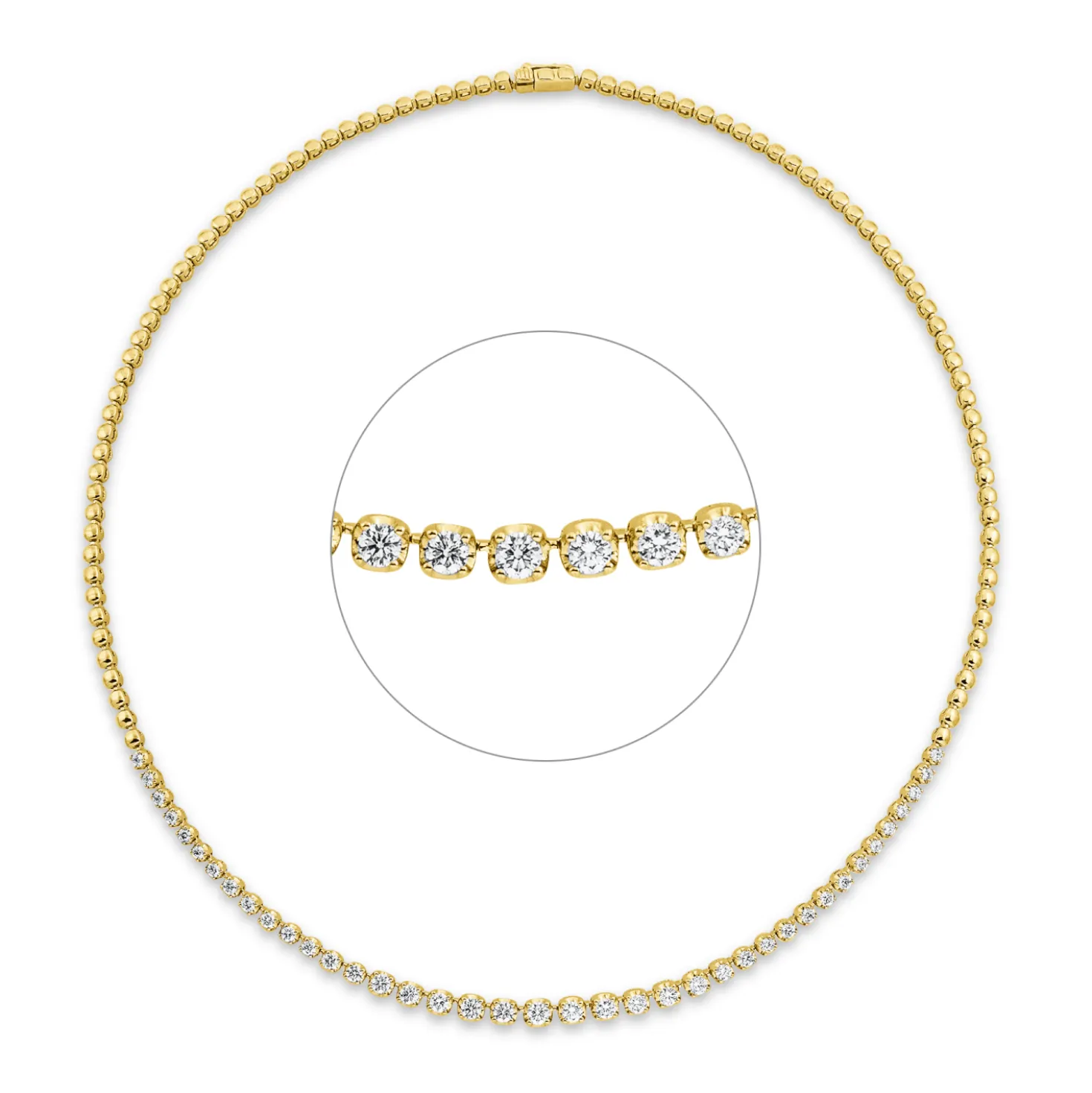 Collier aus 585 Gold Gelbgold 39 Diamanten 1,98ct TW-SI L:40,6cm