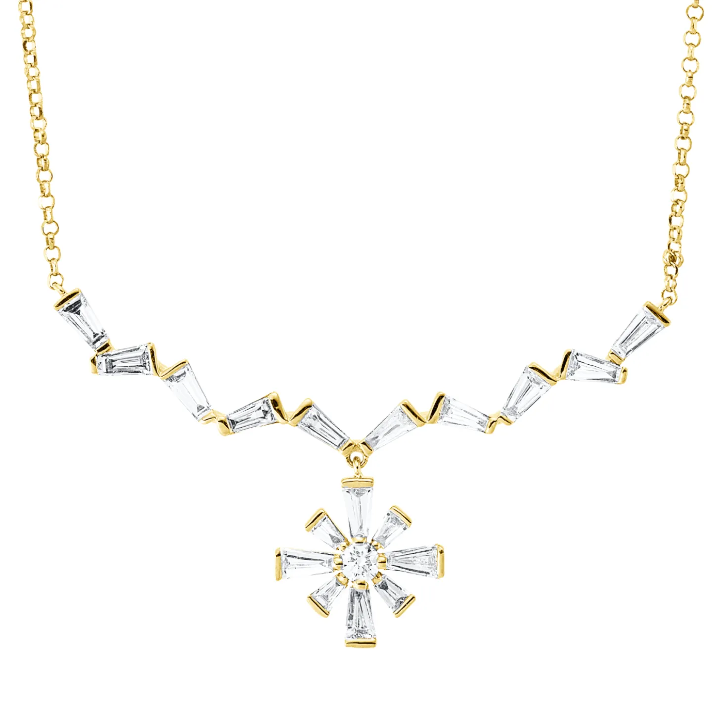 Collier aus 750 Gold Gelbgold 19 Diamanten 0,62ct TW-SI L:42,5cm