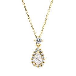 Collier aus 750 Gold Gelbgold 15 Diamanten 0,47ct TW-SI L:45cm