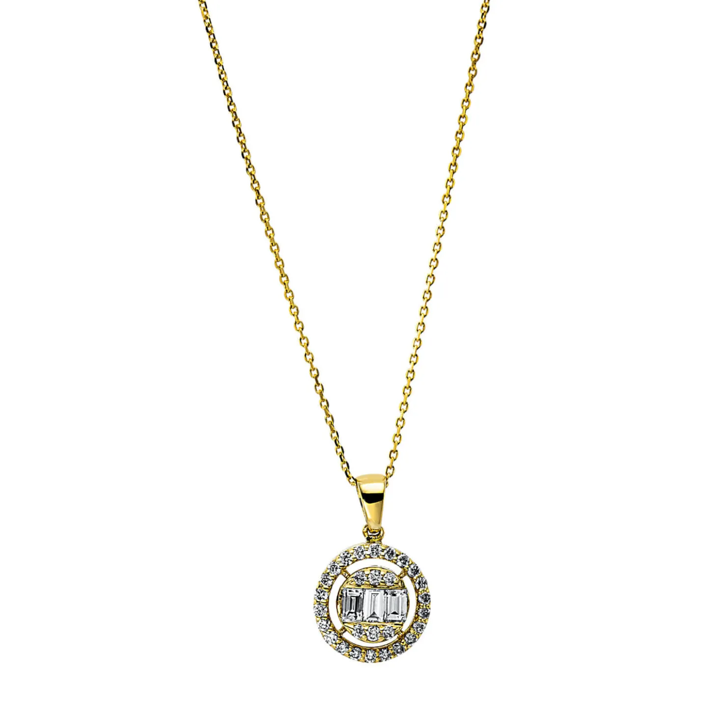 Collier aus 750 Gold Gelbgold 30 Diamanten 0,26ct TW-SI L:42cm