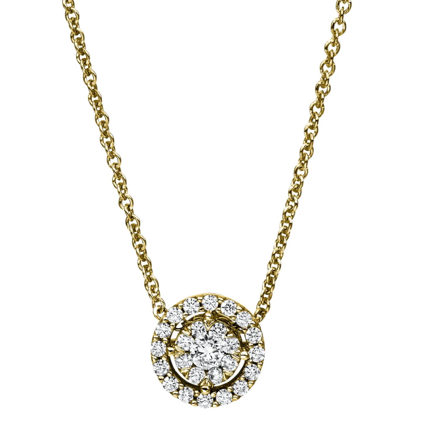 Collier aus 750 Gold Gelbgold 25 Diamanten 0,3ct TW-SI L:45cm