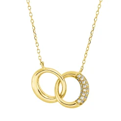 Collier aus 750 Gold Gelbgold 22 Diamanten 0,05ct TW-SI L:45cm