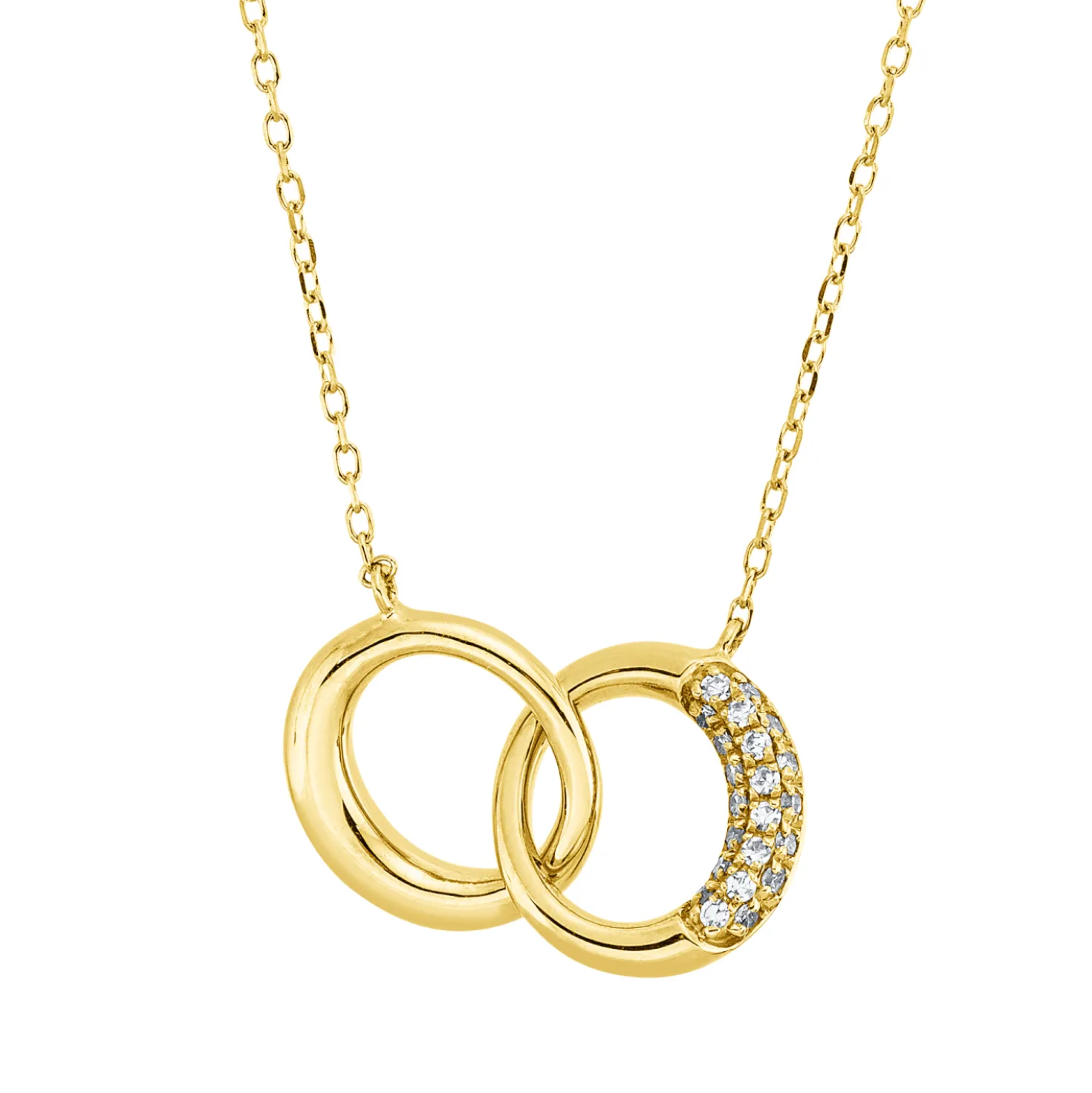 Collier aus 750 Gold Gelbgold 22 Diamanten 0,05ct TW-SI L:45cm