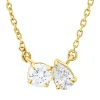 Collier aus 750 Gold Gelbgold 2 Diamanten 0,31ct TW-SI L:45cm