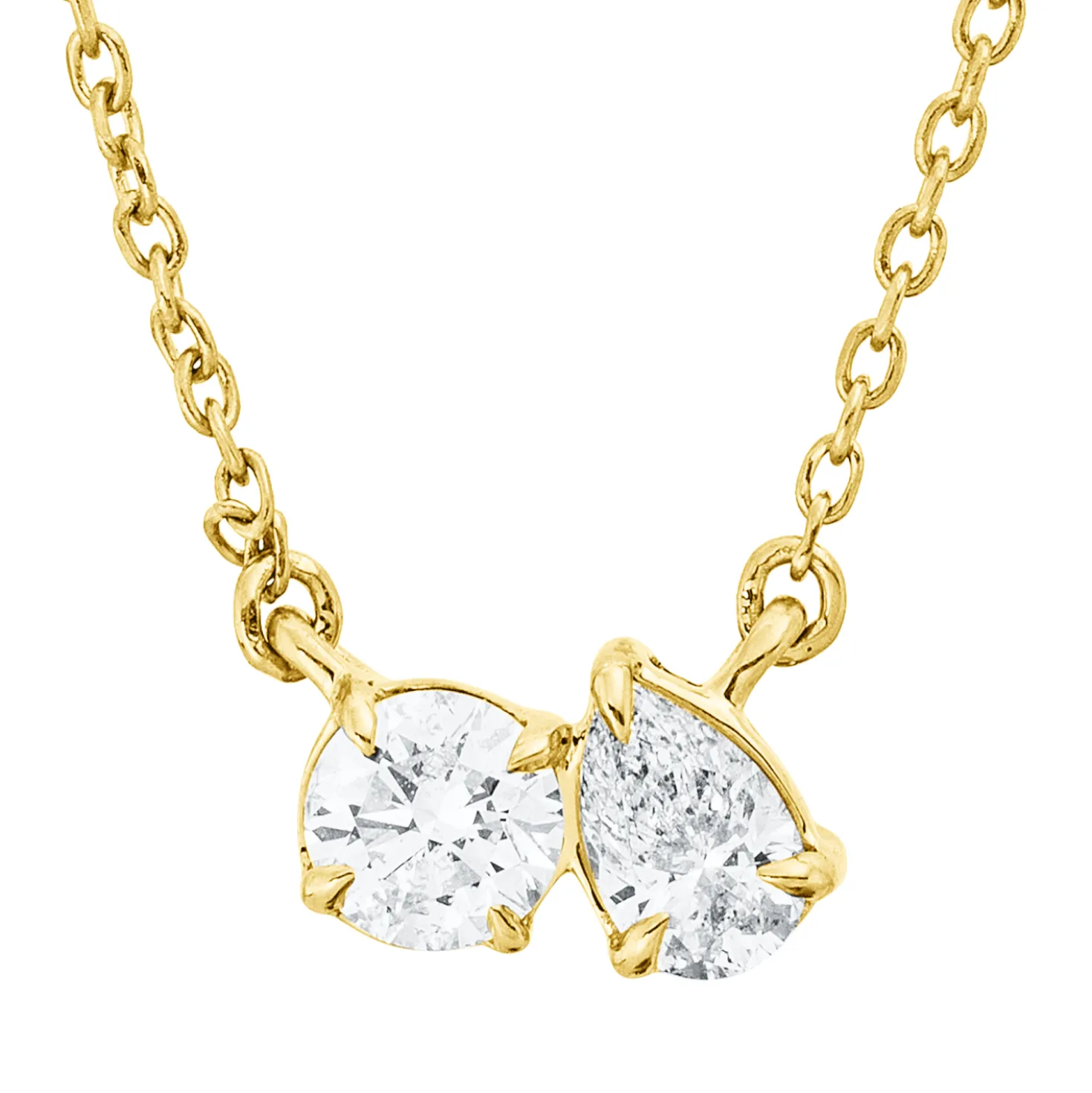 Collier aus 750 Gold Gelbgold 2 Diamanten 0,31ct TW-SI L:45cm
