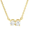 Collier aus 750 Gold Gelbgold 2 Diamanten 0,28ct TW-SI L:45cm