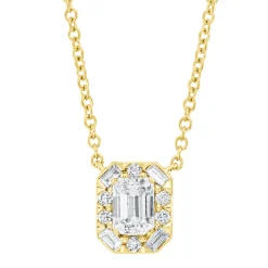 Collier aus 750 Gold Gelbgold 11 Diamanten 0,53ct TW-SI L:45,7cm