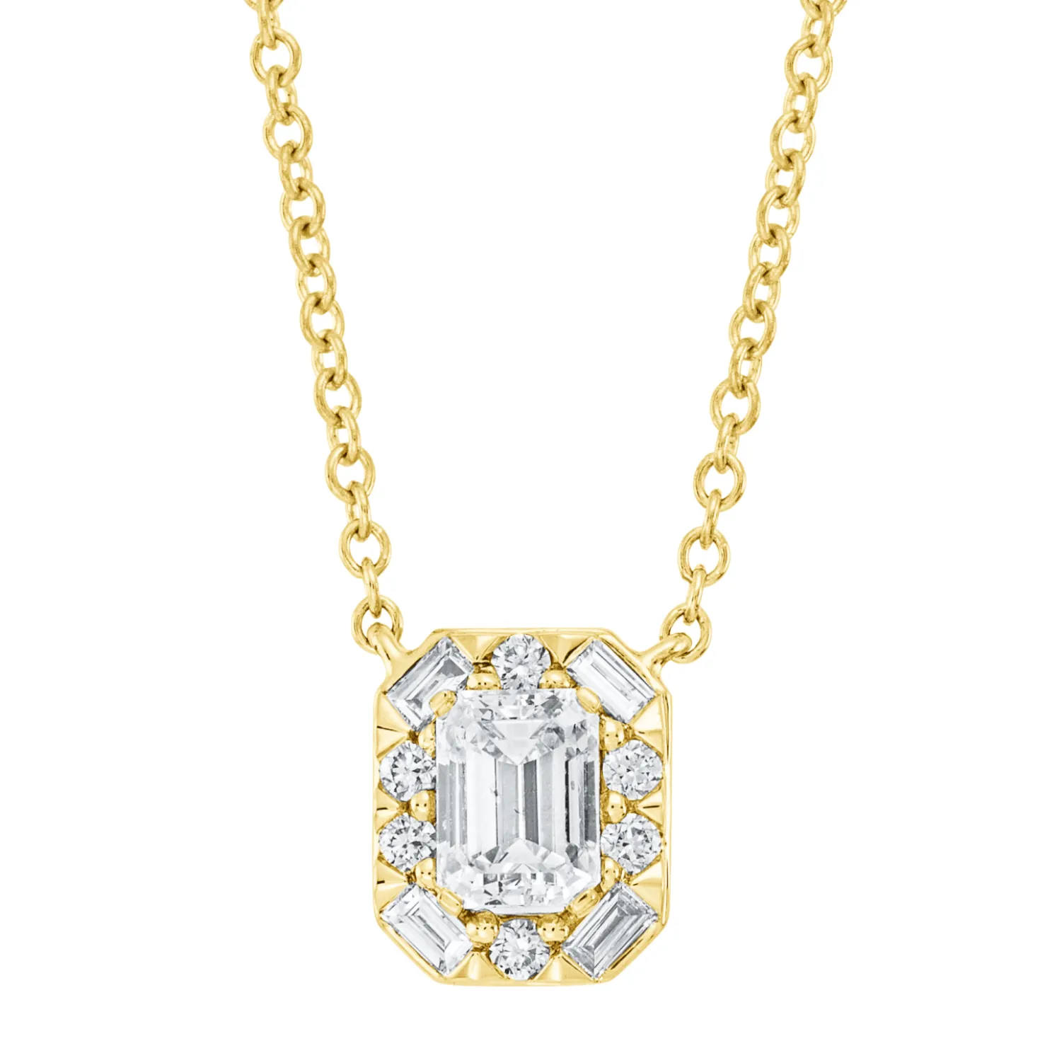 Collier aus 750 Gold Gelbgold 11 Diamanten 0,53ct TW-SI L:45,7cm