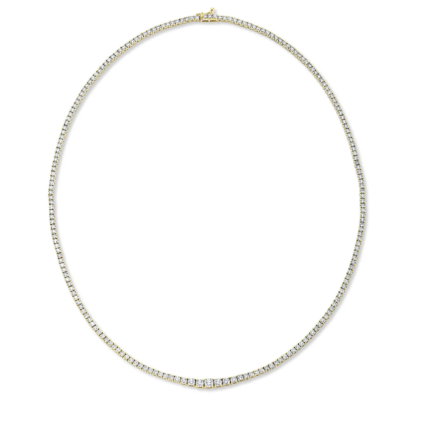 Collier aus 750 Gold Gelbgold 207 Diamanten 5,81ct TW-SI L:42cm