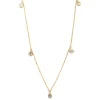 Collier aus 750 Gold Gelbgold 5 Diamanten 0,48ct TW-SI L:45,7cm