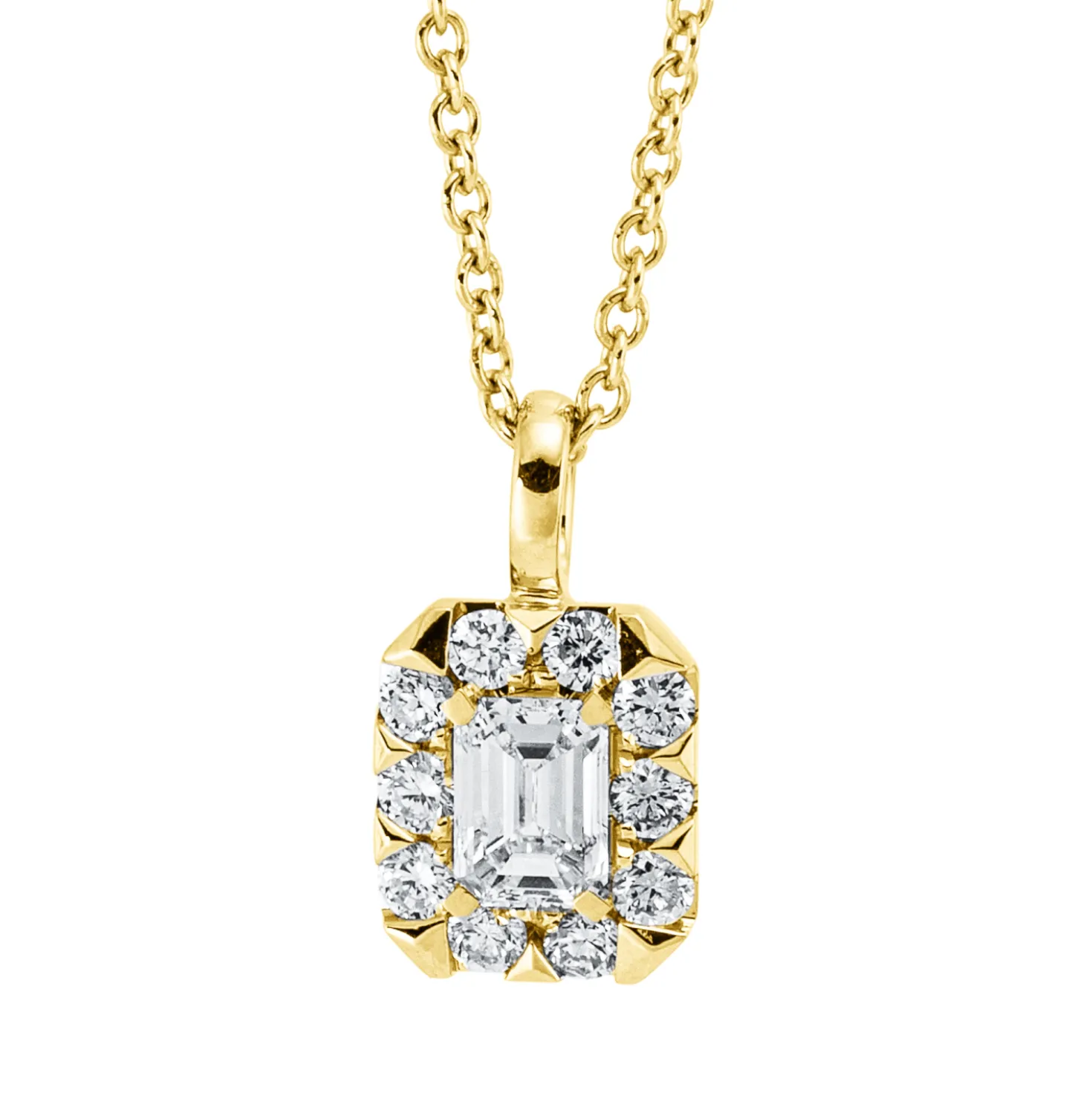 Collier aus 750 Gold Gelbgold 11 Diamanten 0,53ct TW-SI L:45,7cm
