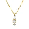 Collier aus 750 Gold Gelbgold 3 Diamanten 0,17ct TW-SI L:45,7cm