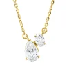 Collier aus 750 Gold Gelbgold 2 Diamanten 0,39ct TW-SI L:45cm