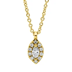 Collier aus 750 Gold Gelbgold 11 Diamanten 0,15ct TW-SI L:45cm
