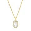 Collier aus 750 Gold Gelbgold 19 Diamanten 0,41ct TW-SI L:45cm 4er-Krappe