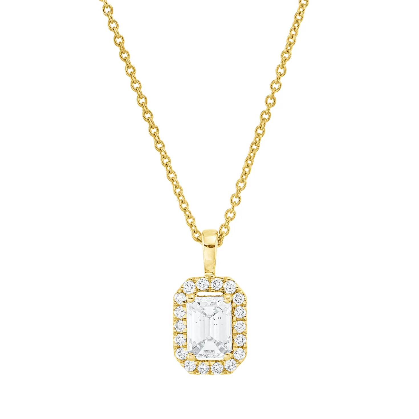 Collier aus 750 Gold Gelbgold 19 Diamanten 0,41ct TW-SI L:45cm 4er-Krappe