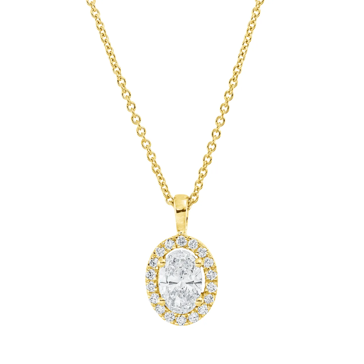 Collier aus 750 Gold Gelbgold 21 Diamanten 0,52ct TW-SI L:45cm 4er-Krappe