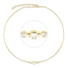 Collier aus 750 Gold Gelbgold 3 Diamanten 0,61ct TW-SI L:42cm Zarge