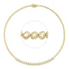 Collier aus 750 Gold Gelbgold 17 Diamanten 1,43ct TW-SI L:42cm Zarge