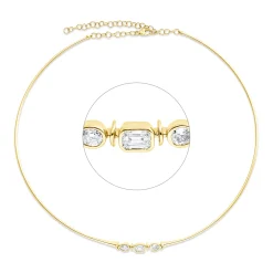 Collier aus 750 Gold Gelbgold 3 Diamanten 0,66ct TW-SI L:42cm Zarge