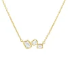 Collier aus 750 Gold Gelbgold 3 Diamanten 0,4ct TW-SI L:45cm Zarge