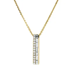 Collier aus 585 Gold Gelbgold 20 Diamanten 0,73ct TW-VSI L:45,7cm