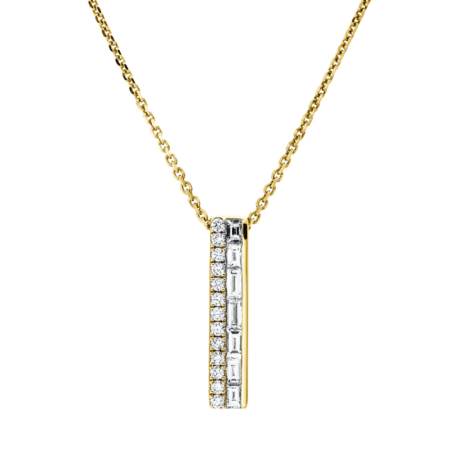 Collier aus 585 Gold Gelbgold 20 Diamanten 0,73ct TW-VSI L:45,7cm