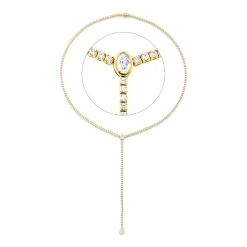Collier aus 585 Gold Gelbgold 243 Diamanten 5,86ct W-SI/PI L:45cm