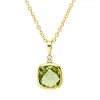 Collier aus 750 Gold Gelbgold Peridot 0,95ct Brillant 0,02ct TW-SI L:45cm