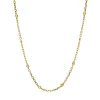 Collier aus 750 Gold Gelbgold 12 Saphire 0,4ct mehrfarbig L:43,2cm
