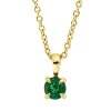 Collier aus 750 Gold Gelbgold Smaragd 0,25ct grün