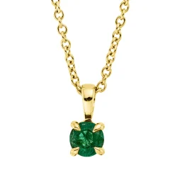 Collier aus 750 Gold Gelbgold Smaragd 0,25ct grün