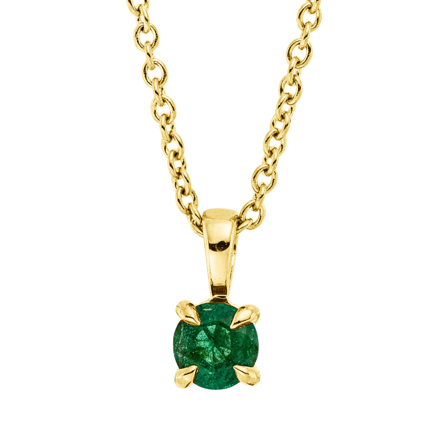 Collier aus 750 Gold Gelbgold Smaragd 0,25ct grün