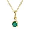 Collier aus 750 Gold Gelbgold Smaragd 0,28ct grün Brillant 0,02ct TW-SI