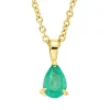 Collier aus 750 Gold Gelbgold Smaragd 0,43ct grün L:45cm