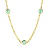 Collier aus 750 Gold Gelbgold 13 Smaragde 1,3ct grün L:45cm Zarge