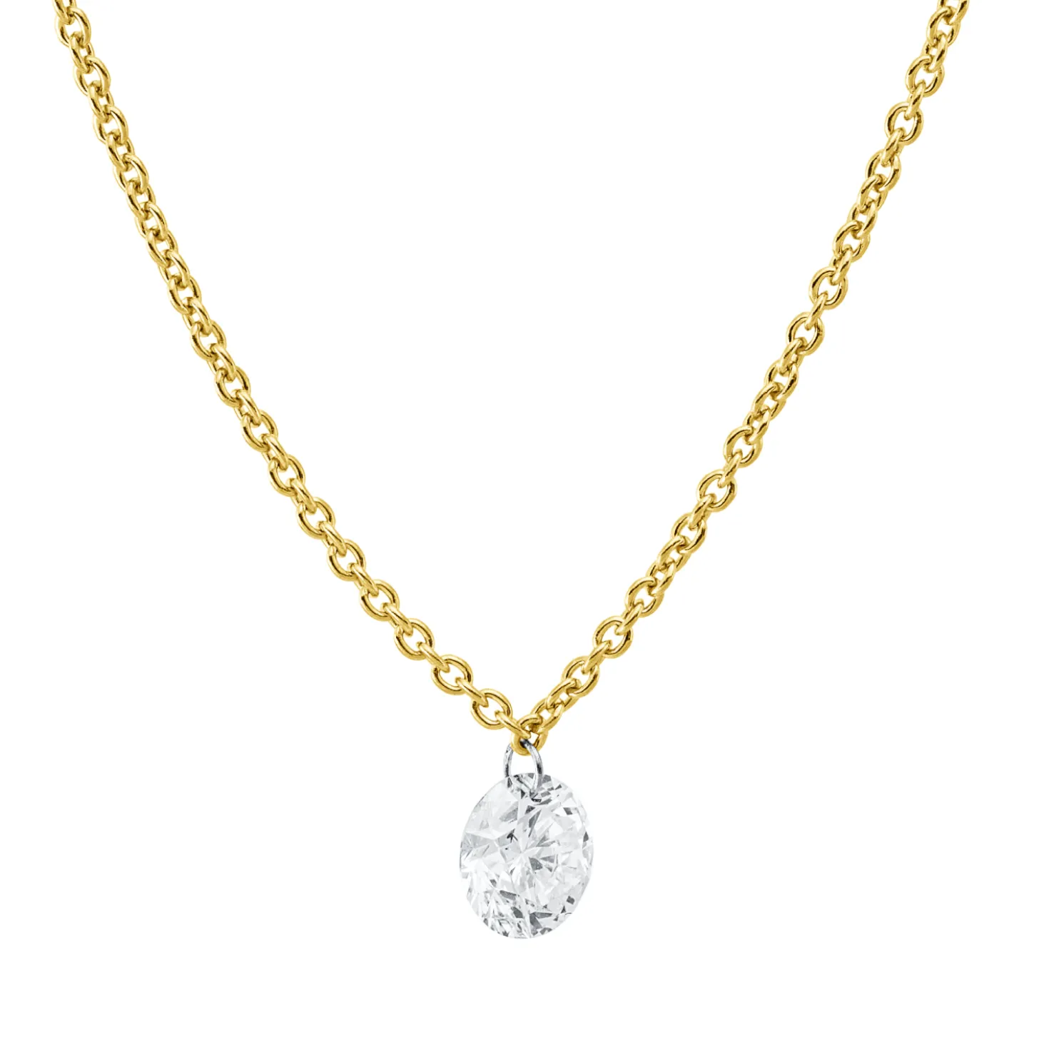 Collier aus 750 Gold gelb/weiß Brillant 0,25ct TW-SI L:45cm
