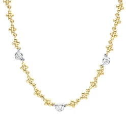 Collier aus 750 Gold gelb/weiß 3 Brillanten 0,16ct TW-PI L:40cm Zarge