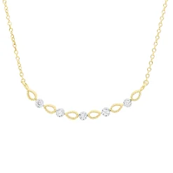 Collier aus 750 Gold gelb/weiß 5 Brillanten 0,05ct TW-SI L:45cm