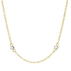 Collier aus 750 Gold gelb/weiß 80 Brillanten 0,21ct TW-SI L:45,7cm
