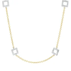 Collier aus 750 Gold gelb/weiß 192 Brillanten 0,56ct TW-SI L:45,7cm